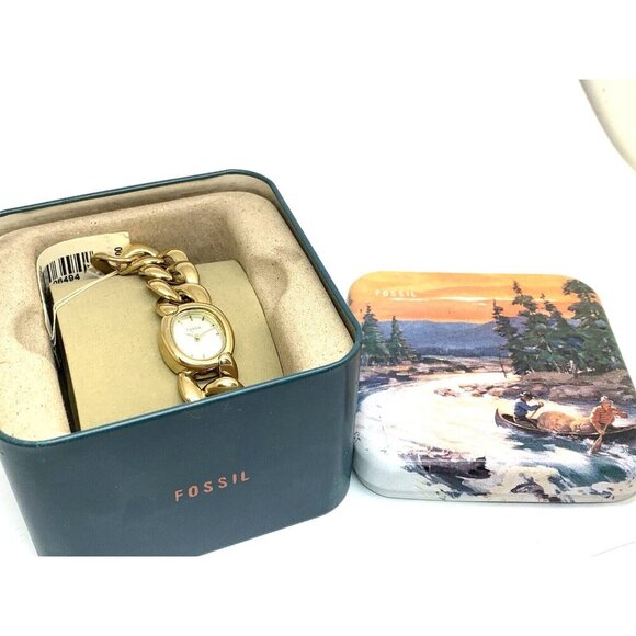 Fossil Women's Watch ES3460 Curator Quartz Gold Dial Stainless Steel Tank 20mm - Picture 3 of 11
